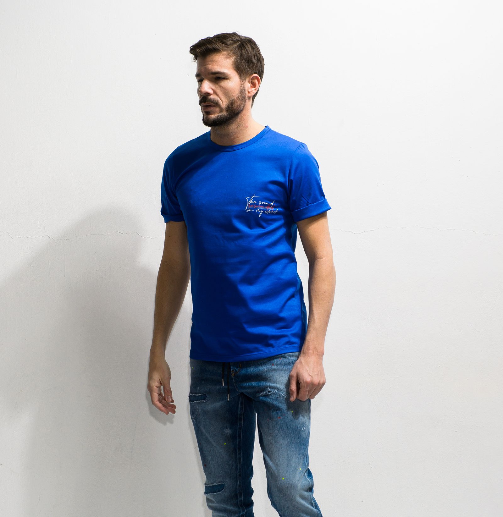 MESSAGE CHEST ROLL UP JERSEY TEE / RC20-T-003 / バックプリントTシャツ ※
