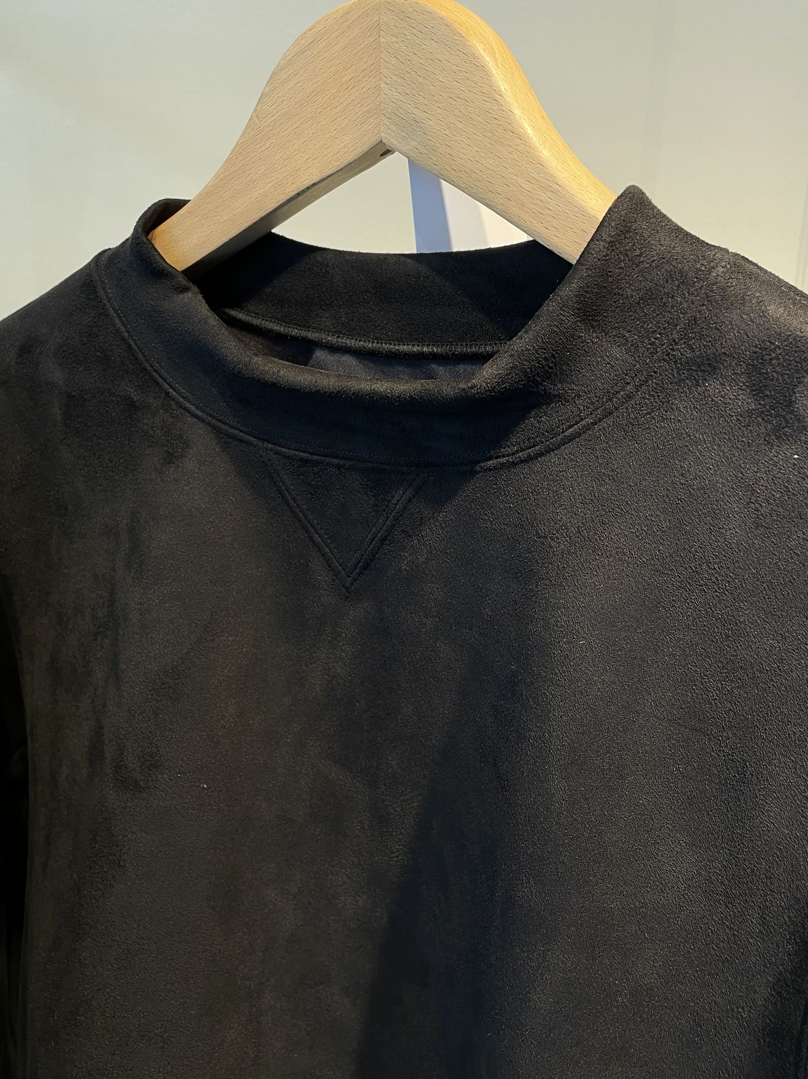 SUEDE JERSEY SOLID TRAINER / OR1-C-001 / スエードジャージトレーナー / ブラック (10月下旬入荷予定)