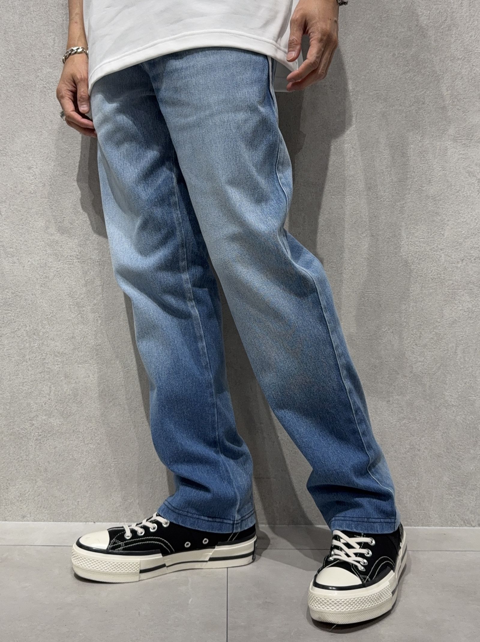 EDGE DENIM SEMI WIDE PT / RC40-ST-014WTD / デニムジャージセミワイドラインパンツ / ライトインディゴ
