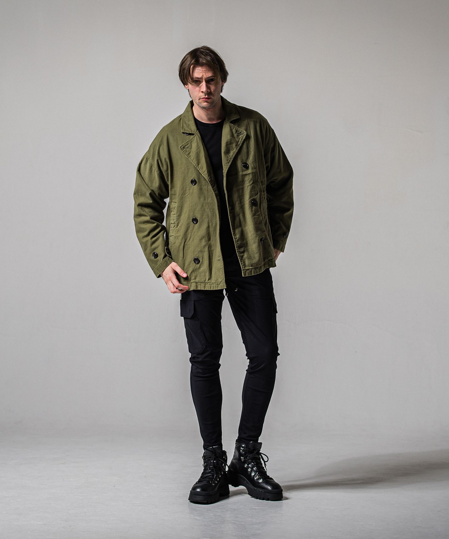 DARRELL CARGO PT / BASIC-ST-010 / ナイロン ラインカーゴパンツ / ブラック (2月下旬入荷予定)