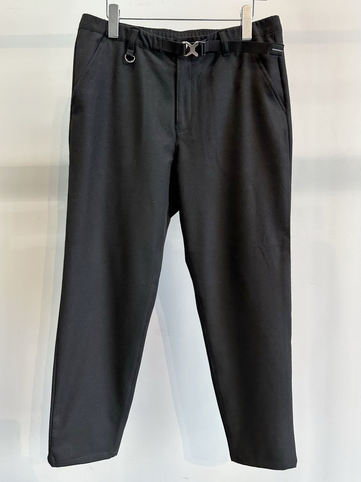 PAT WIDE EASY PANTS / RC30-ST-036 / ベルト付きテーパードワイドパンツ / ブラックウール