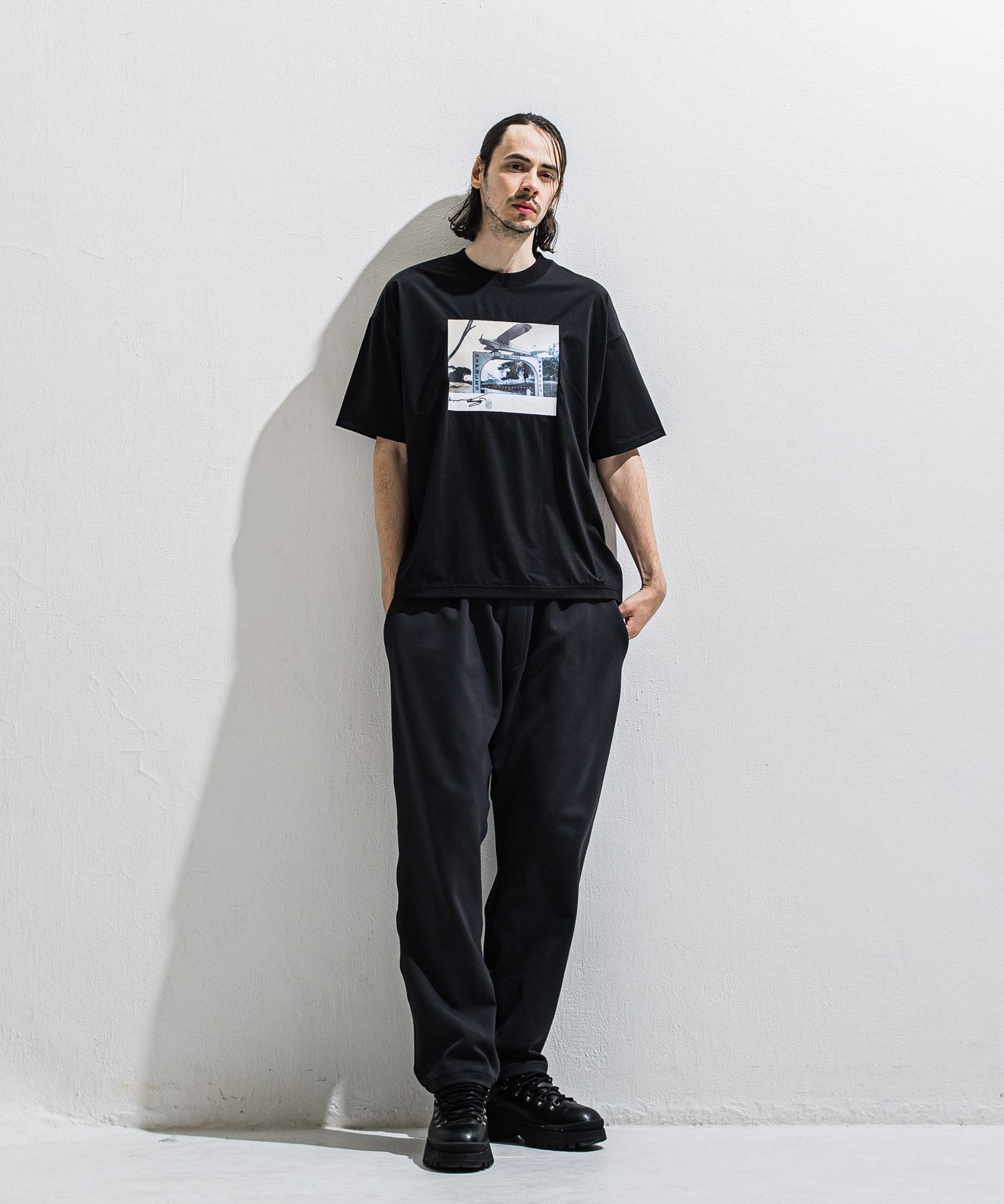 EMILIO DB WIDE PANTS / DP1-ST-003 / ダンボールジャージスーパーワイドパンツ / ブラック (3月中旬入荷予定)