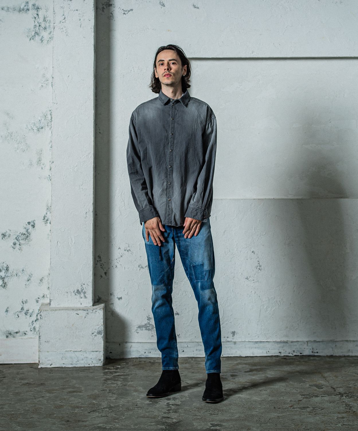 MICK DENIM JERSEY / RC35-ST-020 / デニムジャージテーパードパンツ / インディゴリメイク
