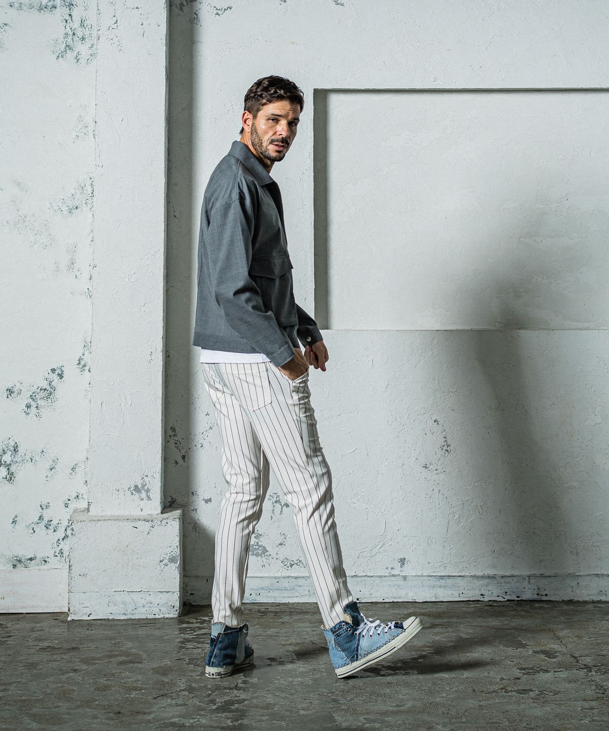 CHRIS EASY PANTS / RC35-ST-016 / イージーパンツ / ホワイトストライプ