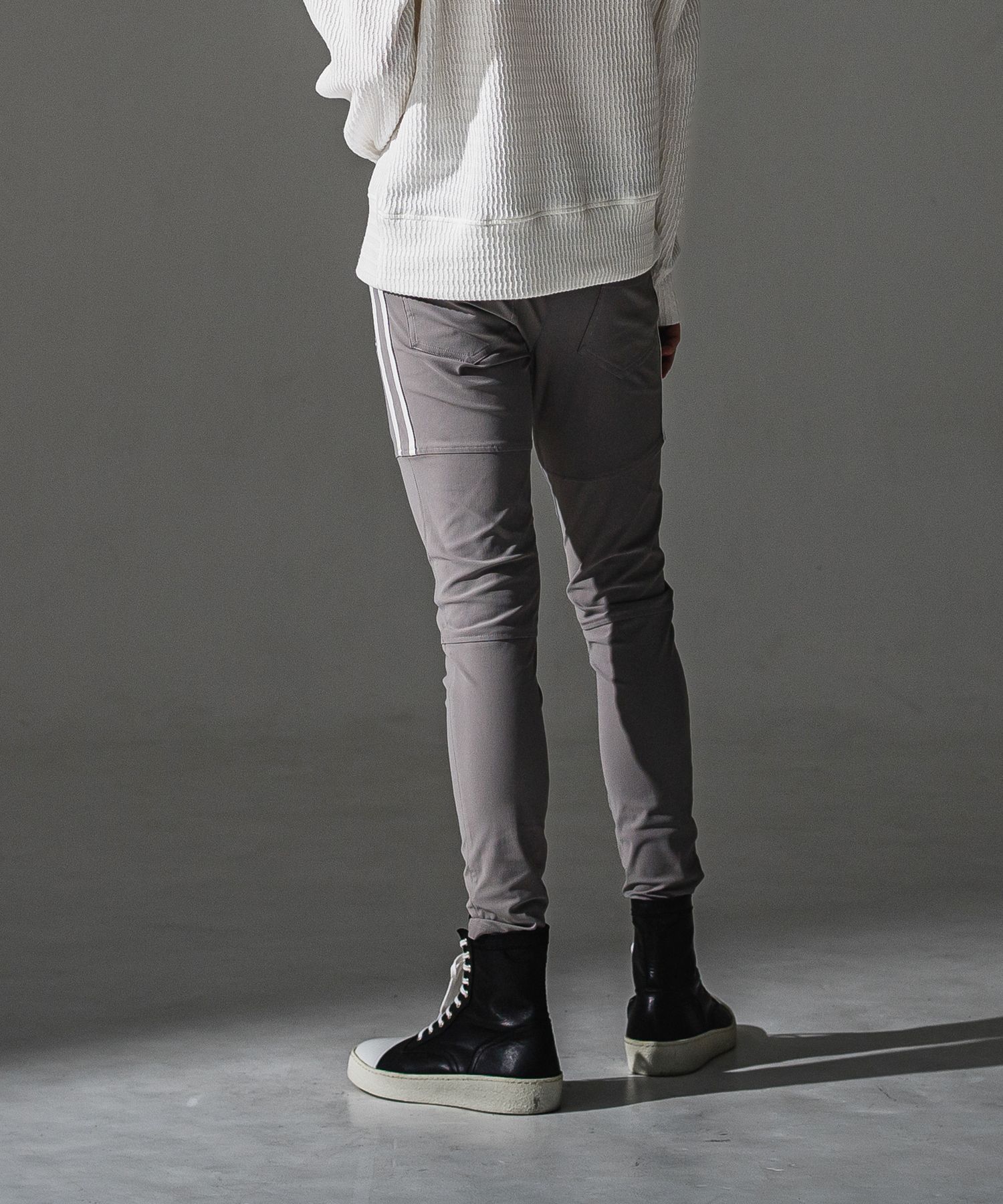 JOHNSON LINE NYLON PT / BASIC-ST-009 / ジョンソンラインナイロンパンツ / グレー×ホワイト (7月下旬入荷予定)