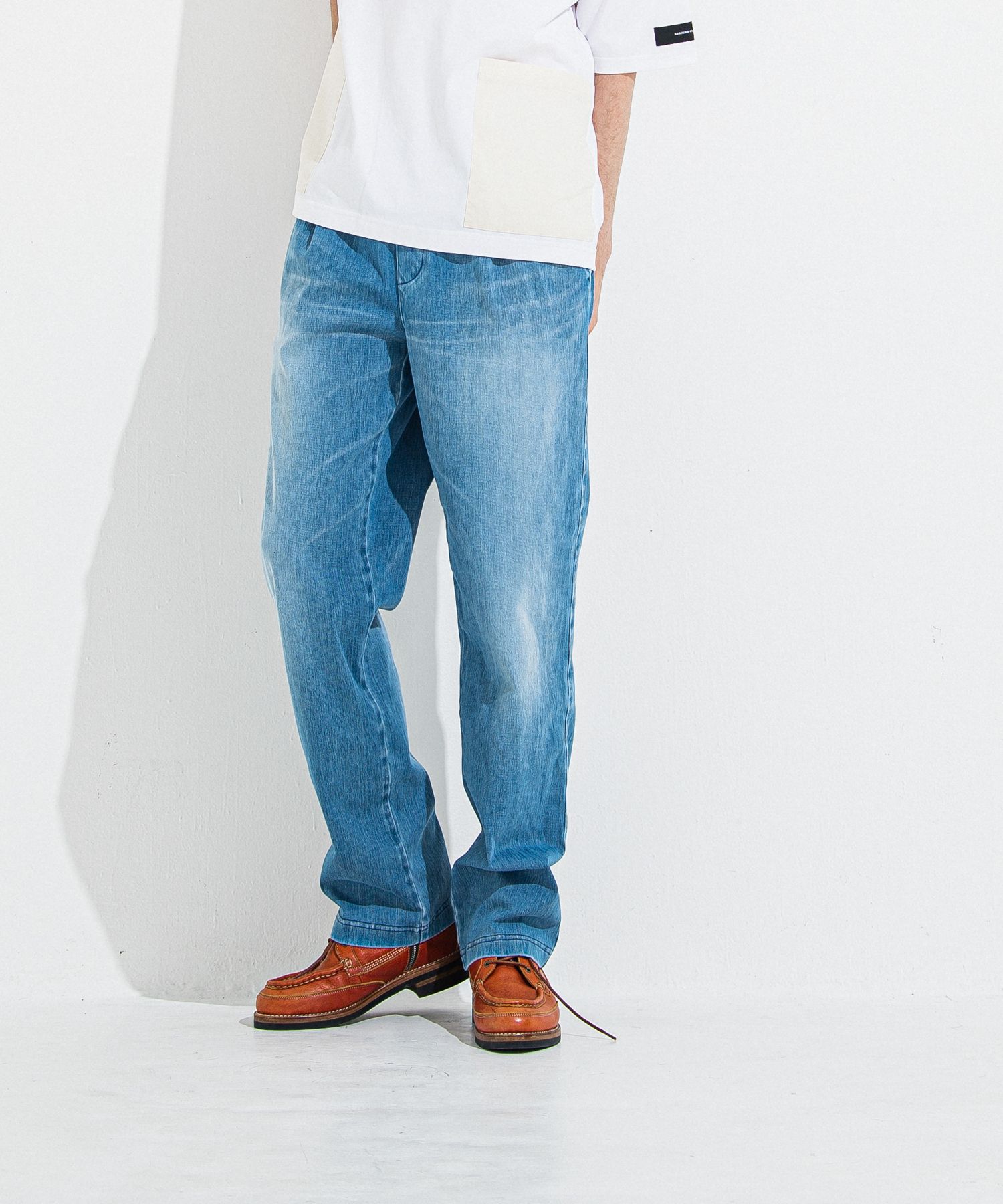 DENIM JERSEY WIDE PT / RC36-ST-016WTD / ライトオンスデニムジャージワイドパンツ / ライトインディゴ