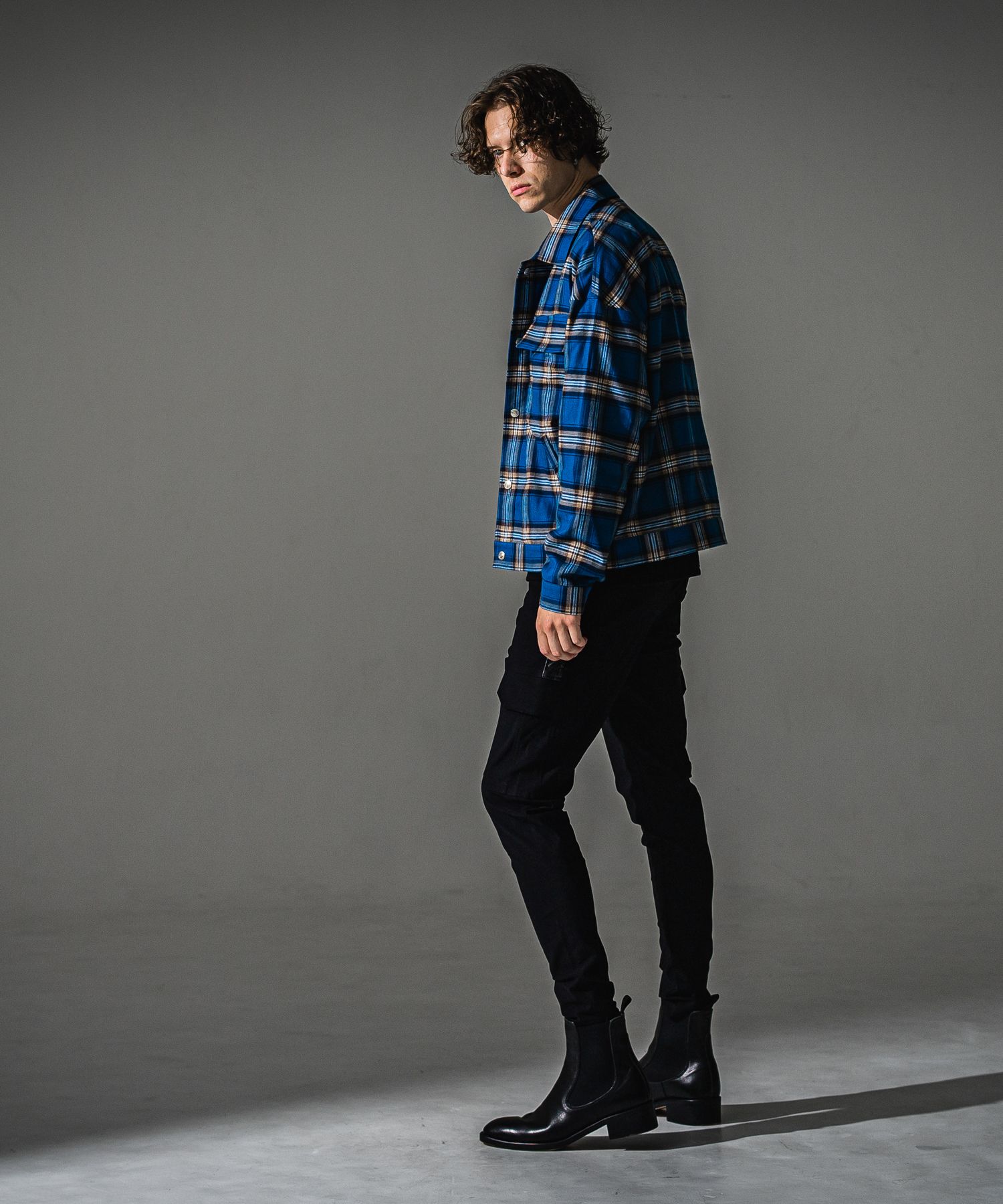 CHECK SHIRT JACKET / RC41-SH-003 / チェックシャツジャケット / ブルー (8月下旬入荷予定)