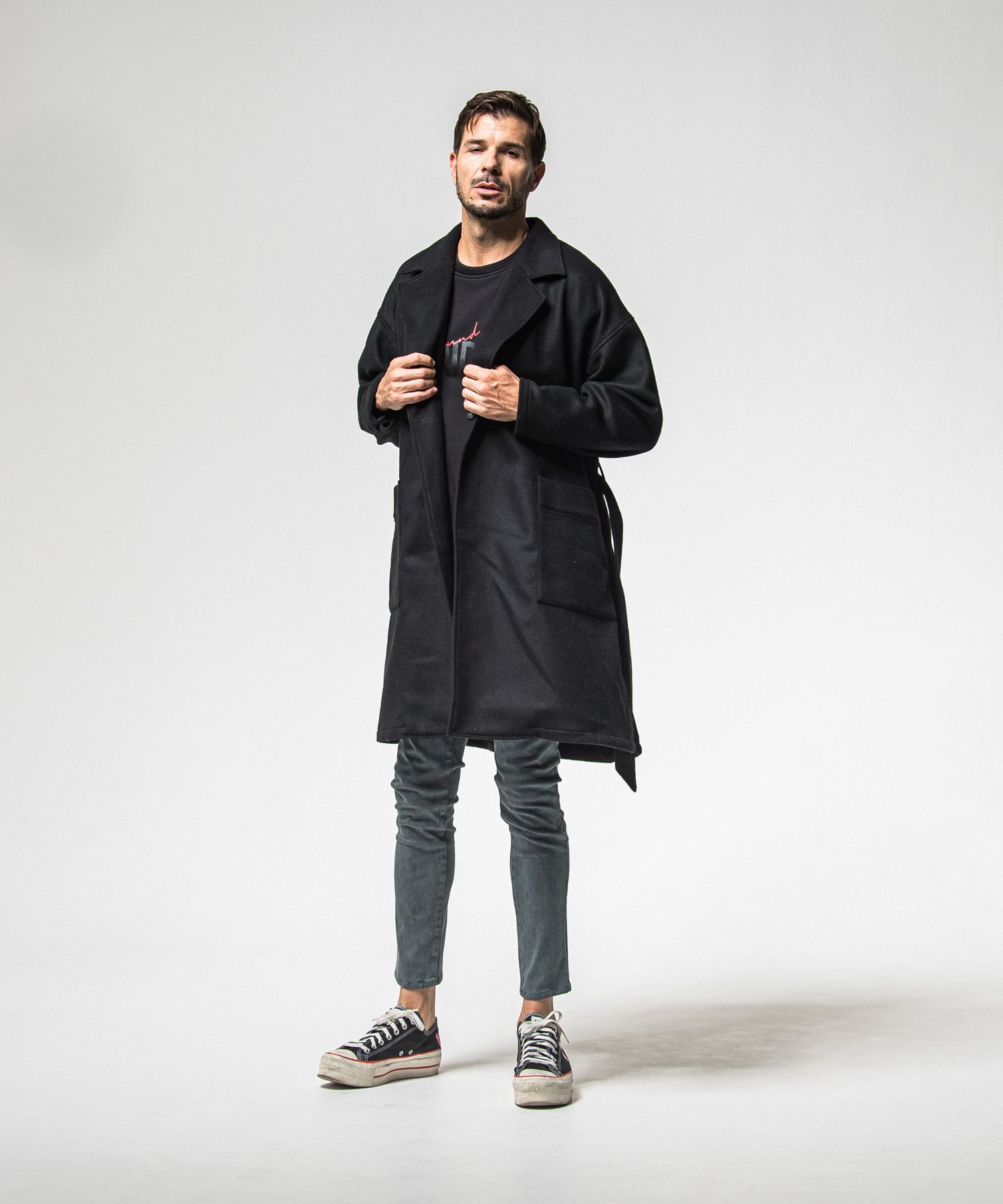 GOWN OVER COAT / RC38-JK-004 / オーバーサイズガウンコート / ブラック (11月上旬入荷予定)