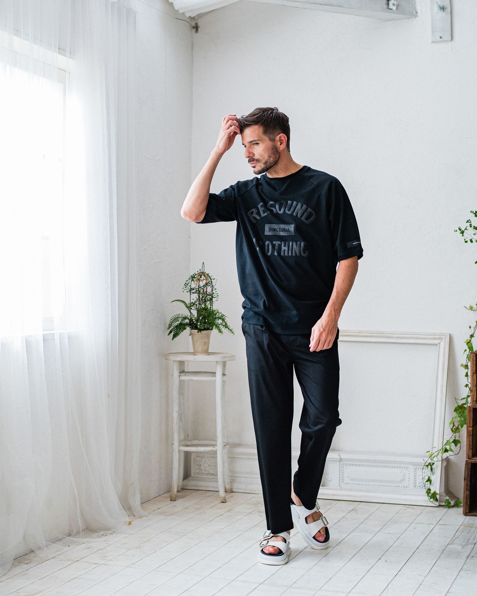 CHRIS EASY WIDE TUCK PANTS / RC32-ST-016WT / ワイドタックパンツ / ブラック