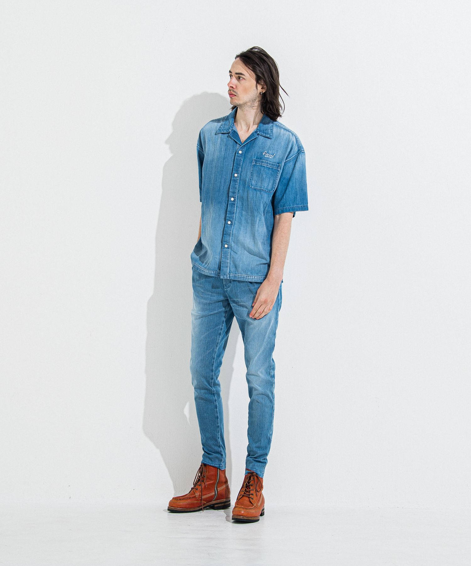 DENIM JERSEY CHRIS EASY TUCK PT / RC36-ST-016TD / ライトオンスデニムジャージイージータックパンツ / ライトインディゴ
