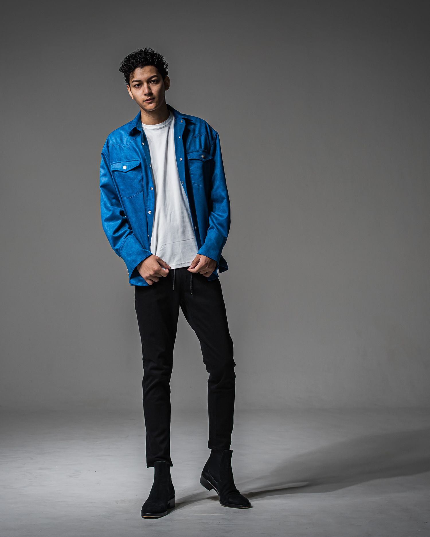 MICK DENIM JERSEY / BASIC-ST-020 / デニムジャージテーパードパンツ / ブラック (9月上旬入荷予定)