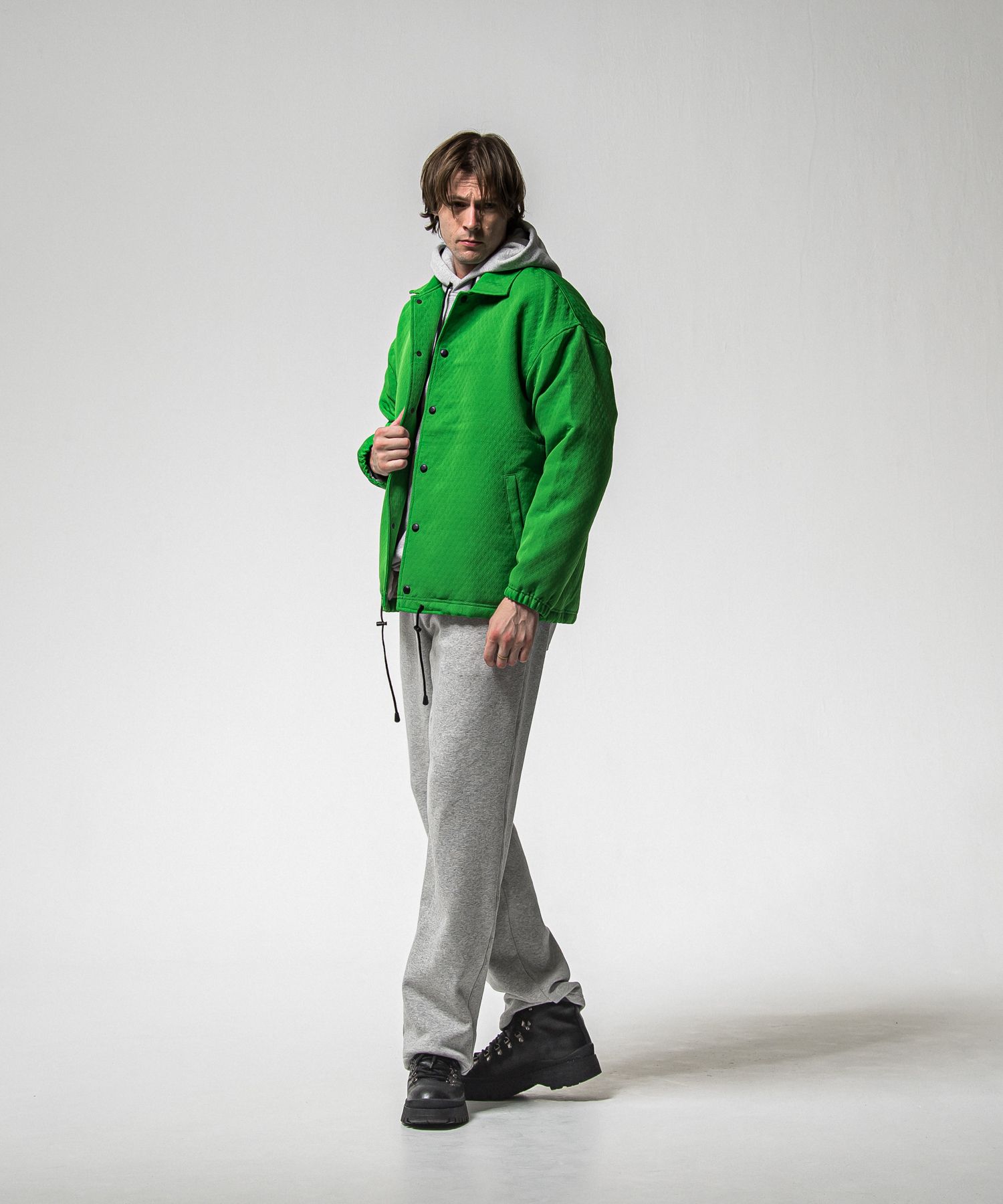 VELOURS FLEECE WIDE TUCK PANTS / RC38-ST-016HWT / 裏起毛スウェットワイドタックパンツ / グレー (11月中旬入荷予定)