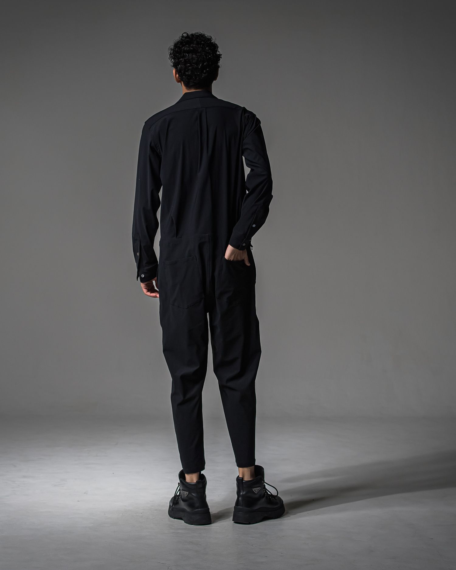 RAGE NYLON ALL IN ONE / DP1-TN-002 / 長袖シャツオールインワン / ブラック (3月中旬入荷予定)