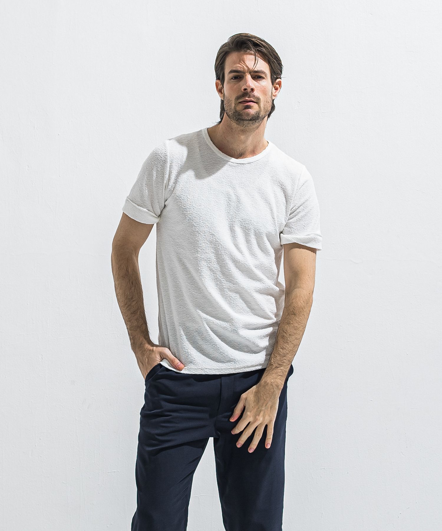 PILE ROLL UP TEE / RC40-T-001 / パイルロールアップTシャツ / ホワイト (4月中旬入荷予定)