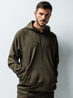 SUEDE JERSEY SOLID PULLOVER HOODIE / OR1-C-002 / スエードジャージプルオーバーパーカー / カーキ (10月下旬入荷予定)