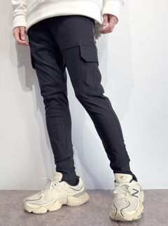 DARRELL CARGO PT / BASIC-ST-010 / レザーラインナイロンカーゴパンツ / ブラック×レザーブラック