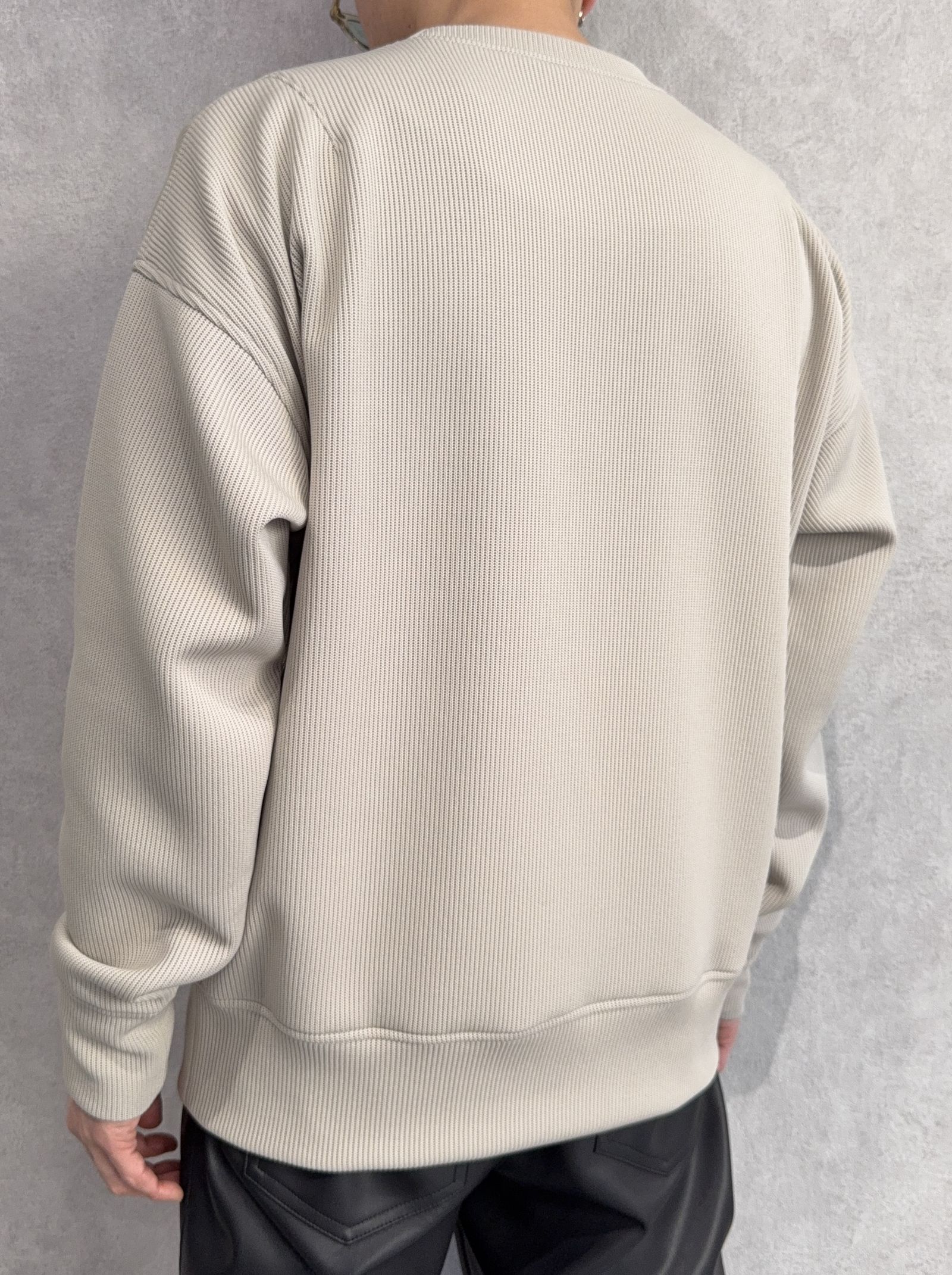 AZE MILITARY DROP TRAINER / RC39-C-003 / 高機能畦編みニットトレーナー / グレージュ