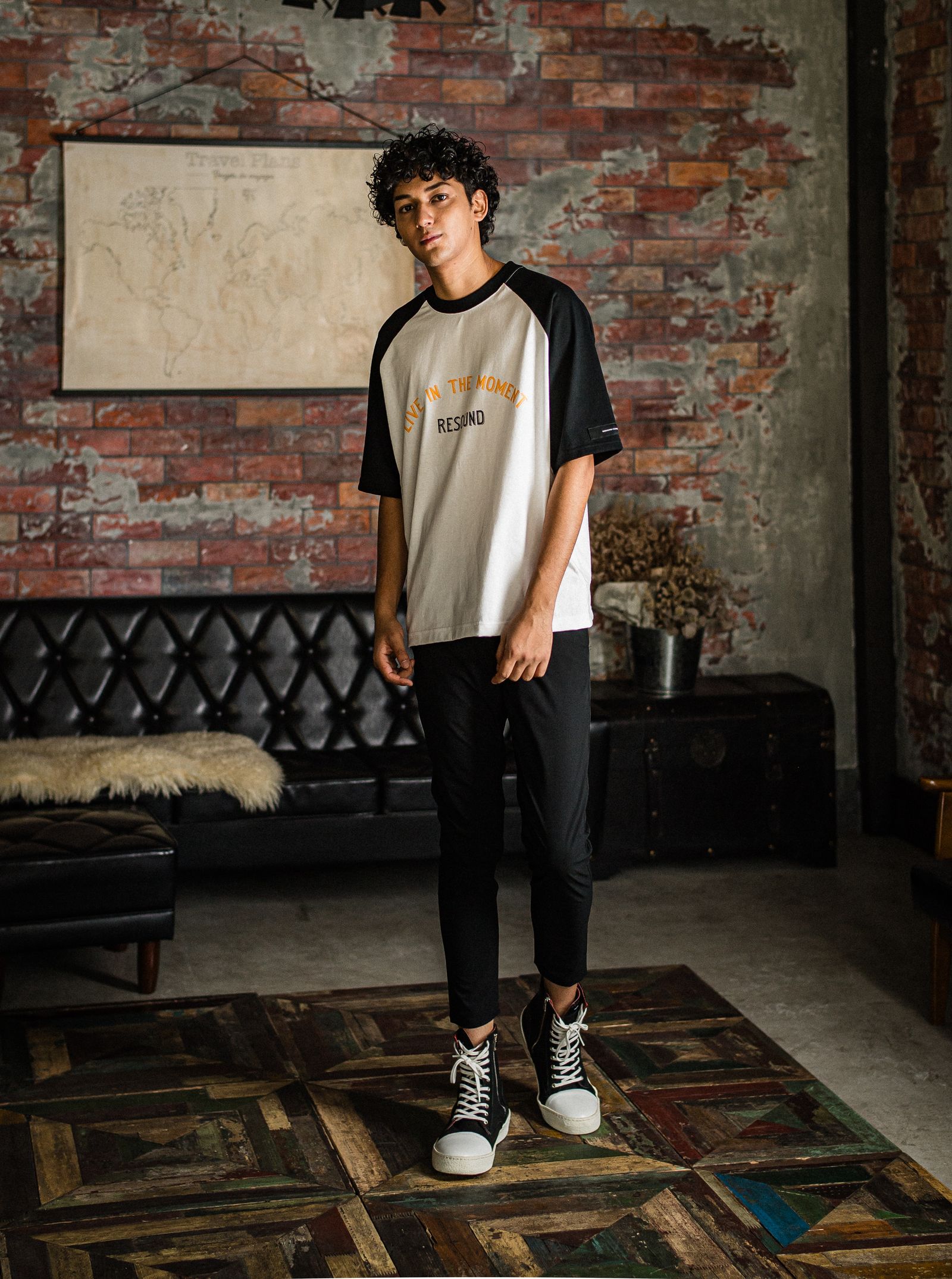 PAT TIGHT EASY PANTS / RC31-ST-037 / ベルト付きイージーパンツ / ナイロンブラック