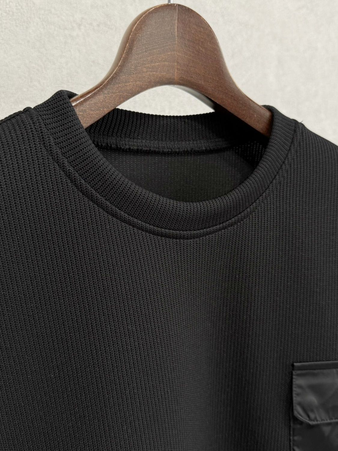 AZE MILITARY DROP TRAINER / RC39-C-003 / 高機能畦編みニットトレーナー / ブラック