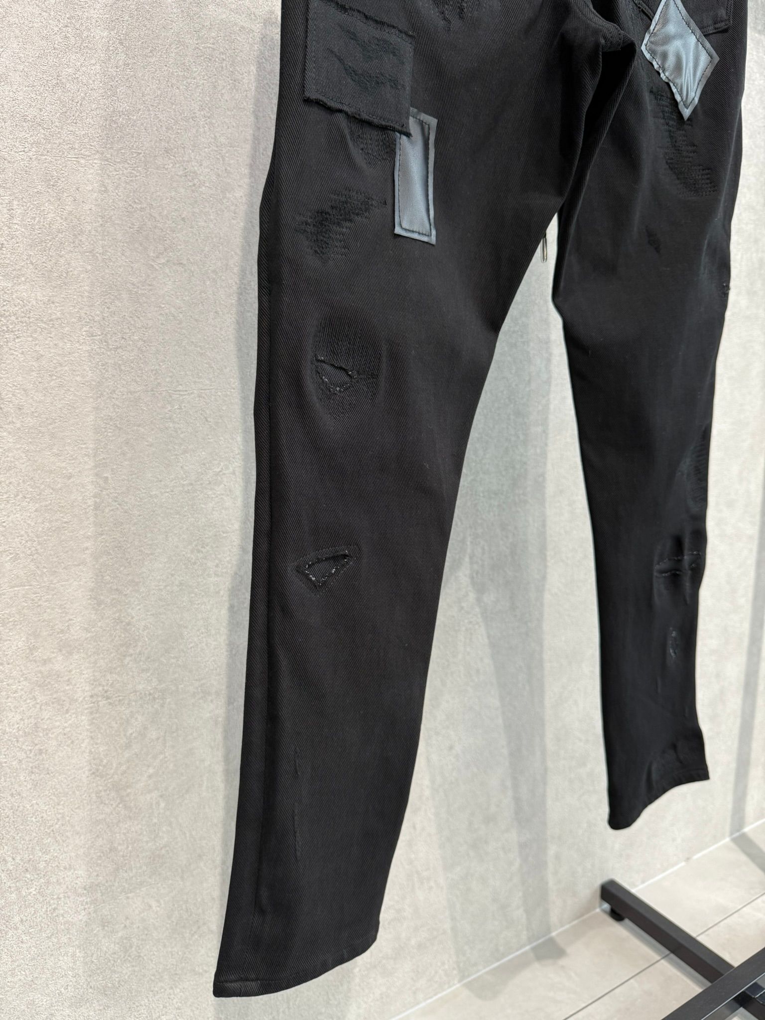 MICK DENIM JERSEY / BASIC-ST-020 / デニムジャージテーパードパンツ / ブラックリメイク