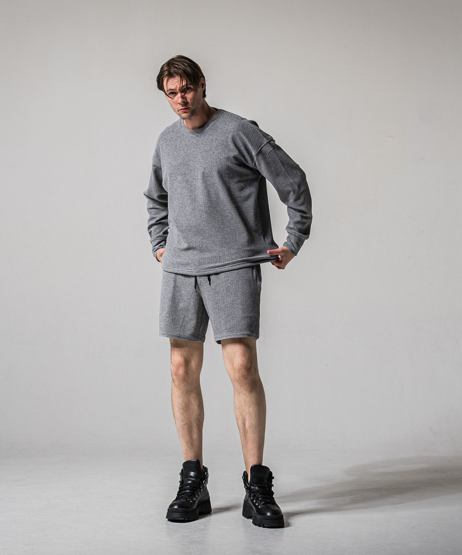 BLISTER TRAINER / RC39-C-004 / ブリスターニットトレーナー / グレー (1月中旬入荷予定)