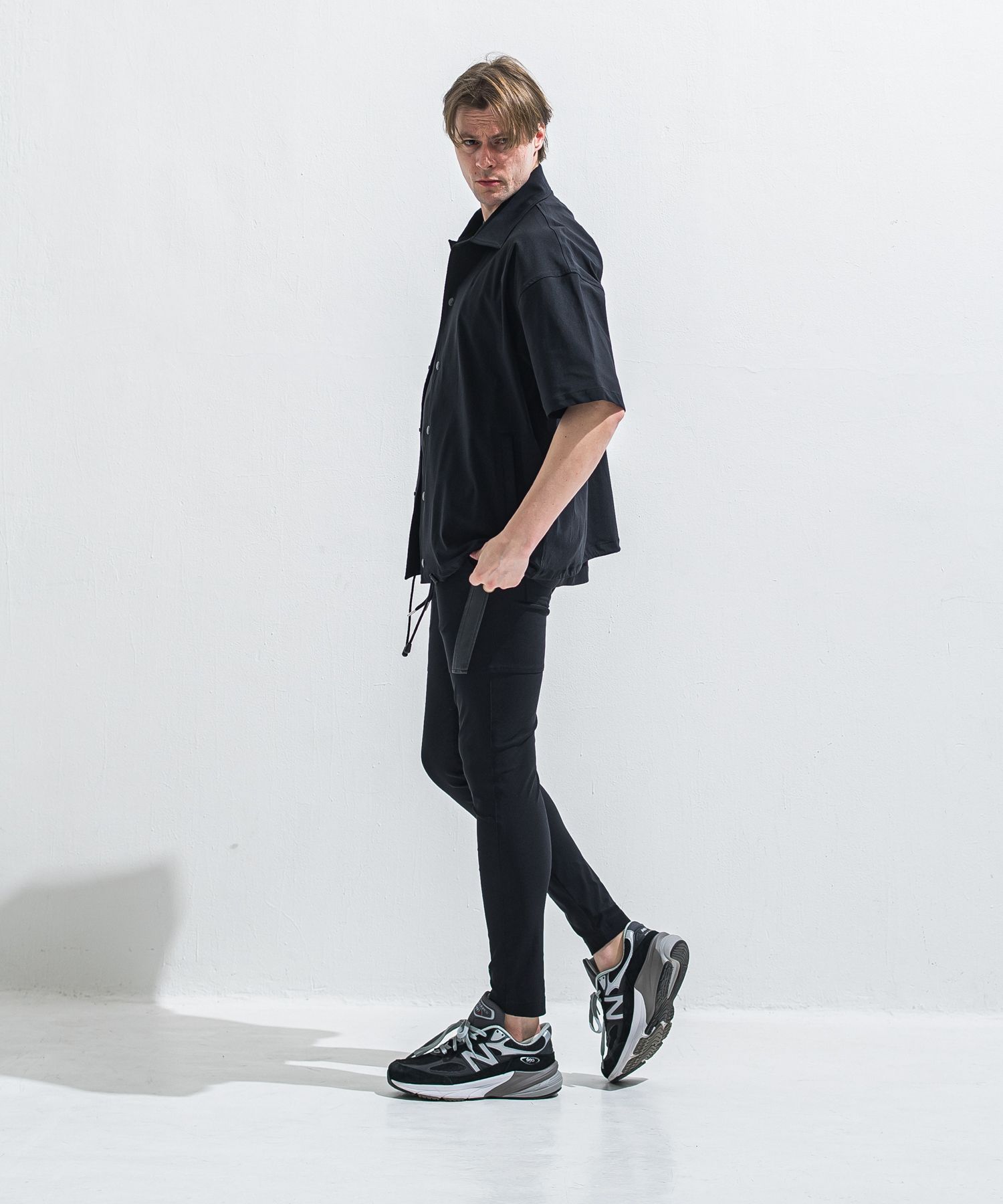 TYLER NYLON PANTS / RC40-ST-026 / レザーラインナイロンパンツ / ブラック (5月中旬入荷予定)