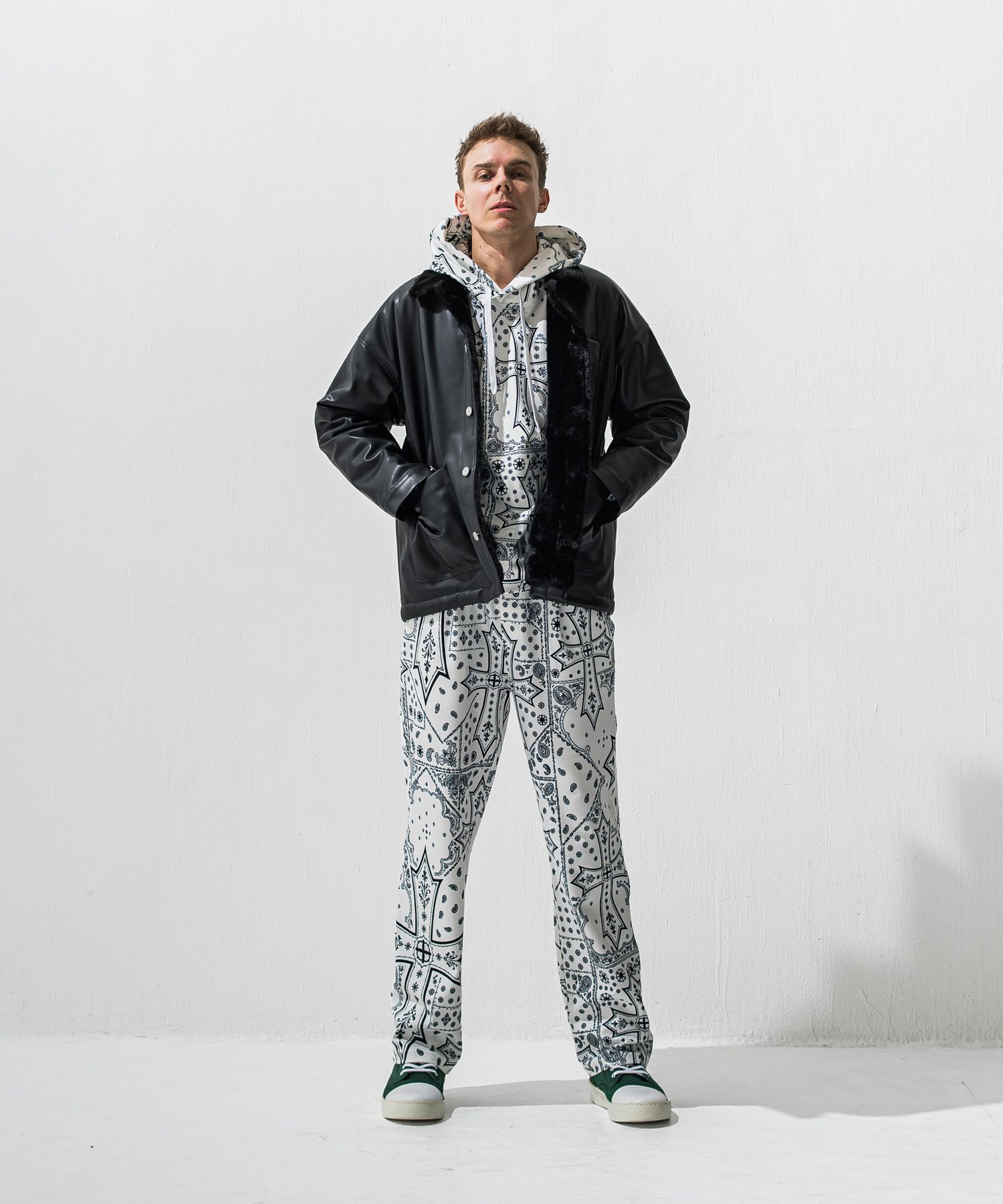 CHRIS EASY WIDE TUCK PANTS / RC42-ST-016WT / セミワイドタックパンツ / クロスホワイト (1月上旬入荷予定)