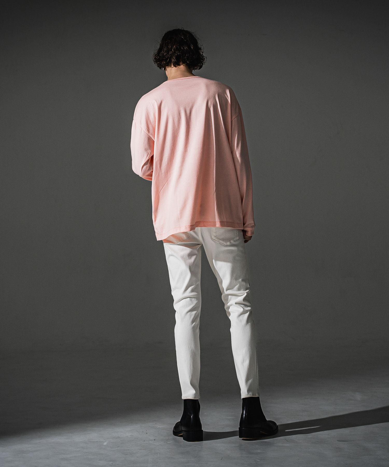 UK OVER LONGSLEEVE TEE / RC41-T-002 / オーバーサイズ長袖ロゴプリントTシャツ / ピンク (7月中旬入荷予定)