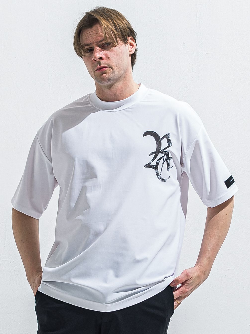 RC RUSH OVER T / RC40-T-009 / RCロゴラッシュガードビッグTシャツ / ホワイト×ブラック (6月上旬入荷予定)