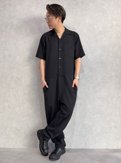 RAGE TWILL HALF ALL IN ONE / DP1-TN-001 / 半袖シャツオールインワン / ブラック