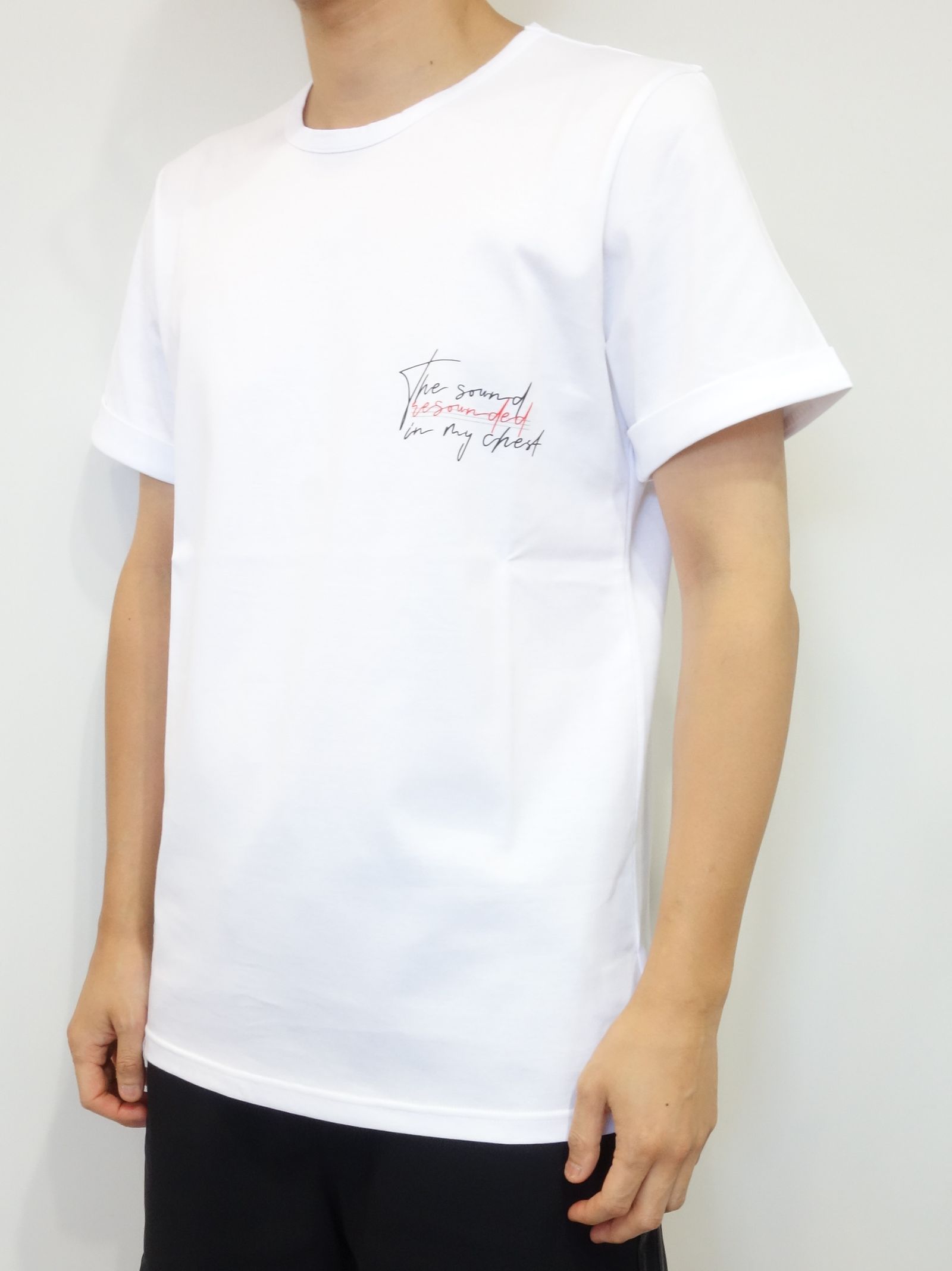 MESSAGE CHEST ROLL UP JERSEY TEE / RC20-T-003 / バックプリントTシャツ
