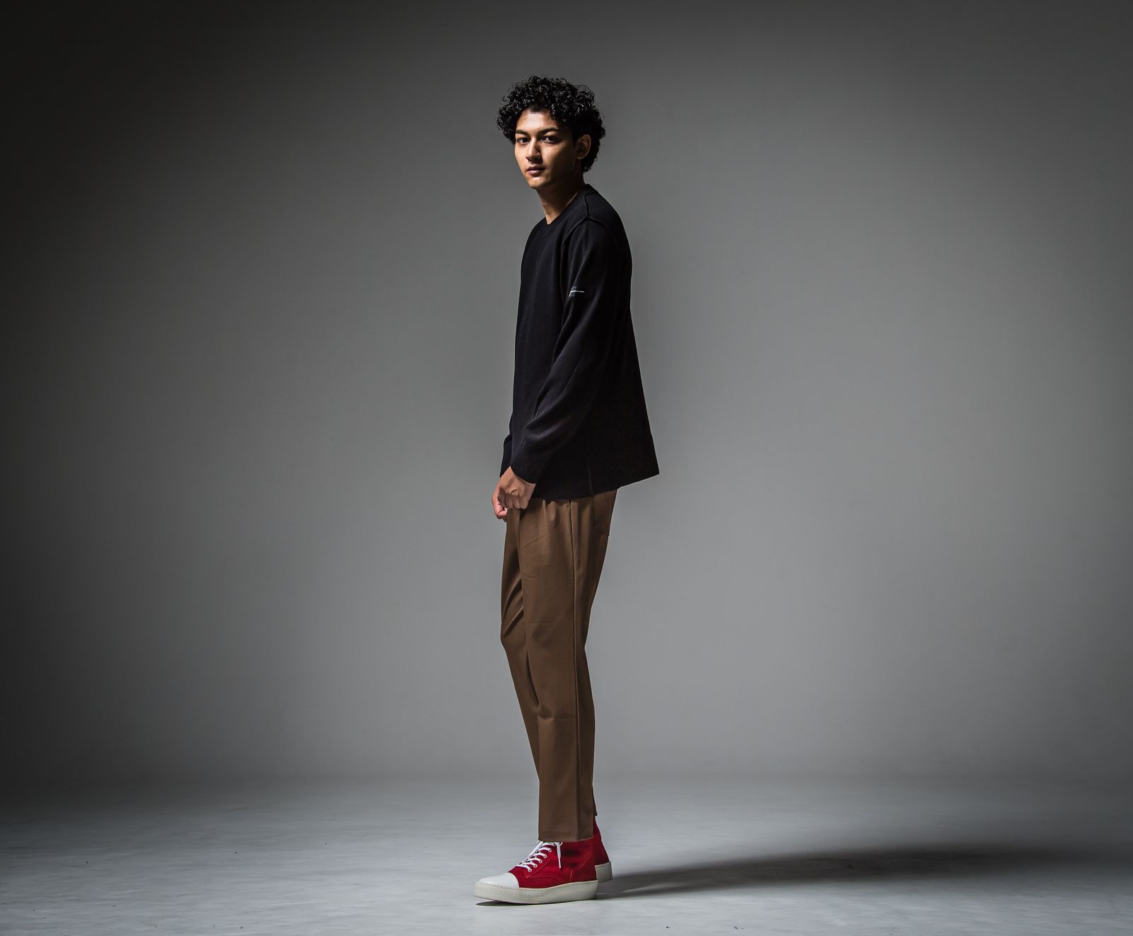 OUT SEAM SWEATER / RC30-K-001 / アウトシームニット / ブラック
