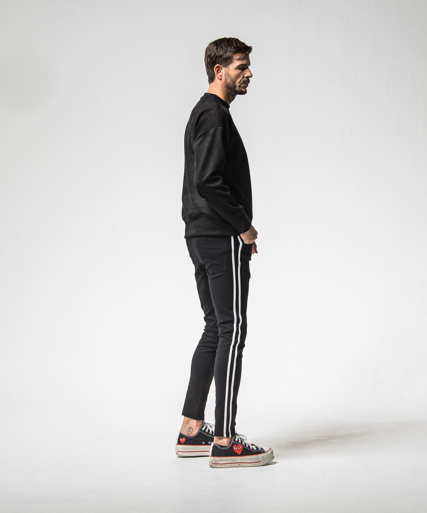 SUEDE DROP TRAINER / RC38-C-005 / スエードトレーナー / ブラック (1月上旬入荷予定)