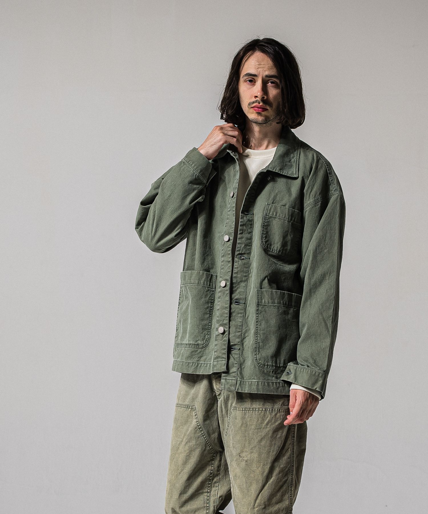 RC CAVER ALL / RC39-JK-004 / デニムカバーオール / ダックカーキ (3月中旬入荷予定)