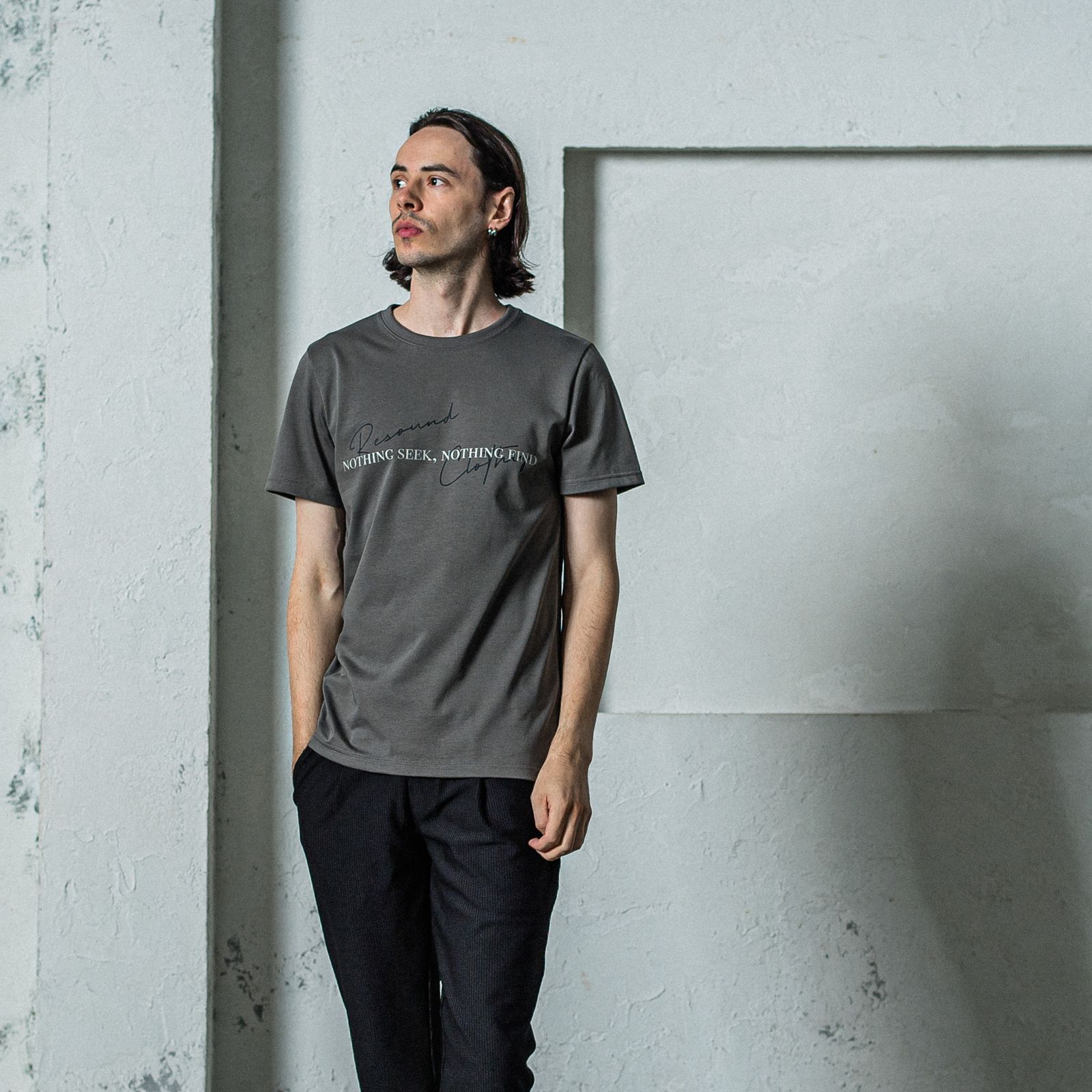 NSNF BASIC TEE / RC35-T-003 / メッセージロゴジャストTシャツ / グレー