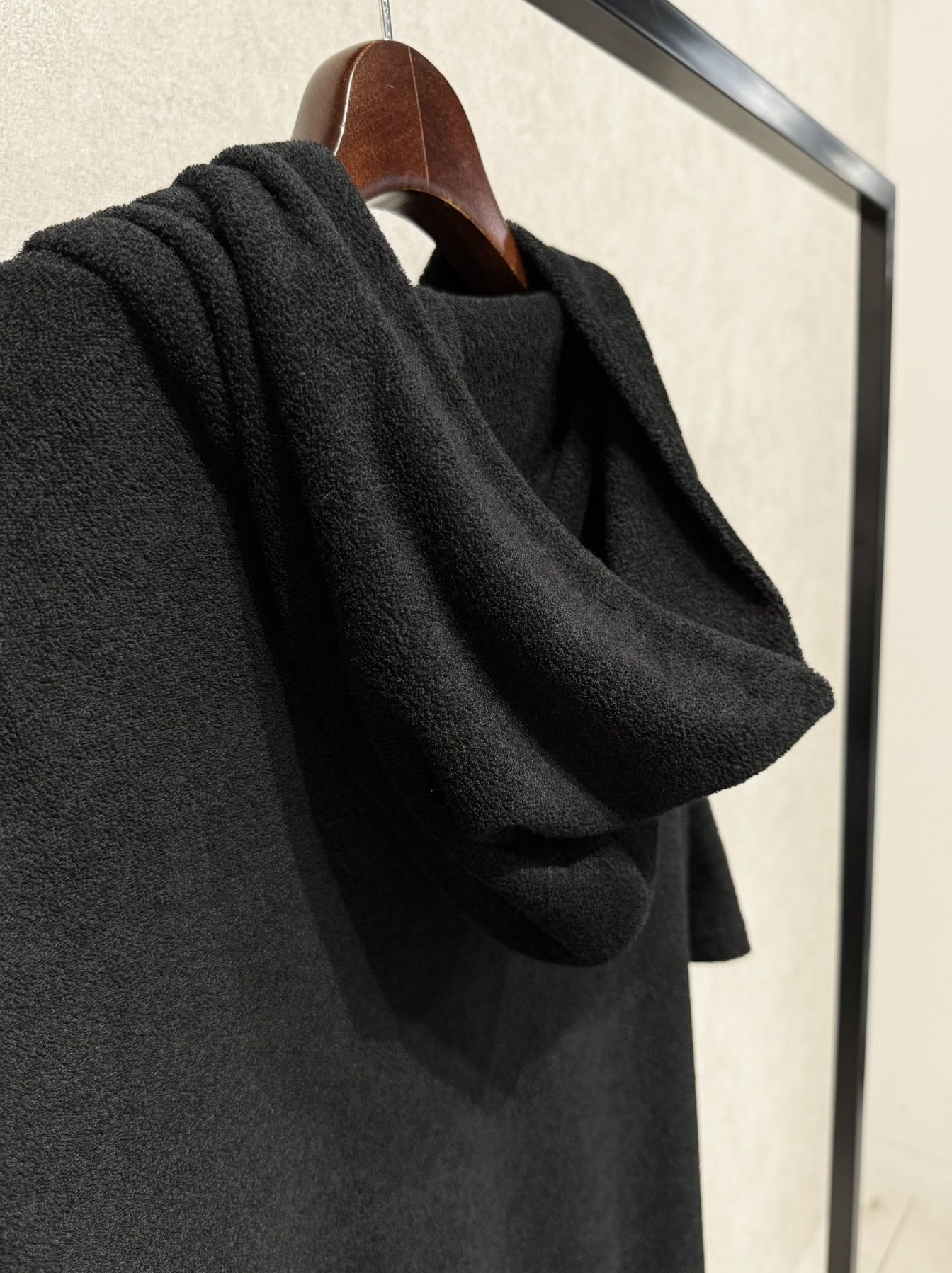 PILE HALF HOODIE / RC40-C-003 / パイル半袖パーカー / ブラック