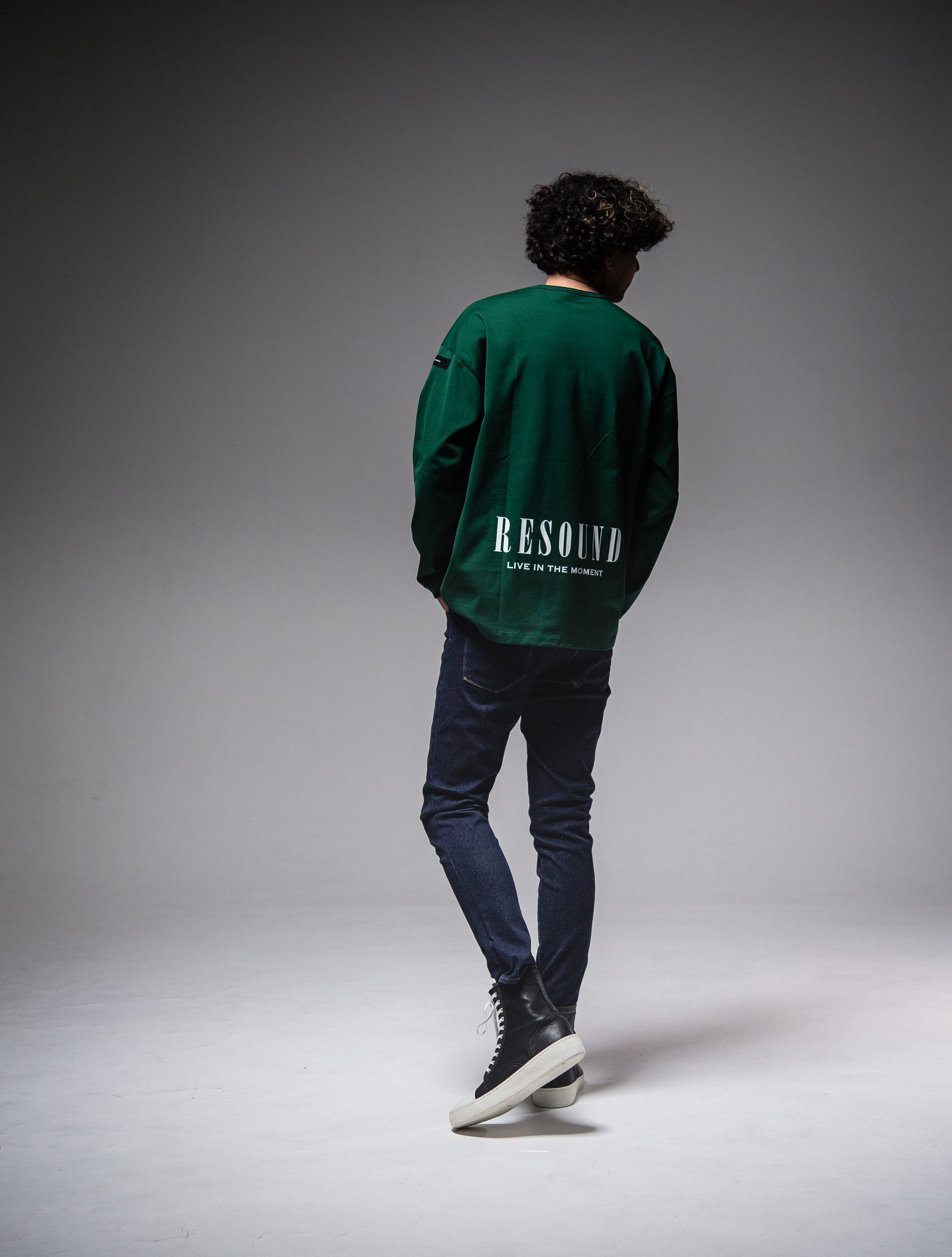 BACK ID ROGO LONG SLEEVE / RC25-T-001 / バックロゴビッグロングTシャツ / グリーン ※