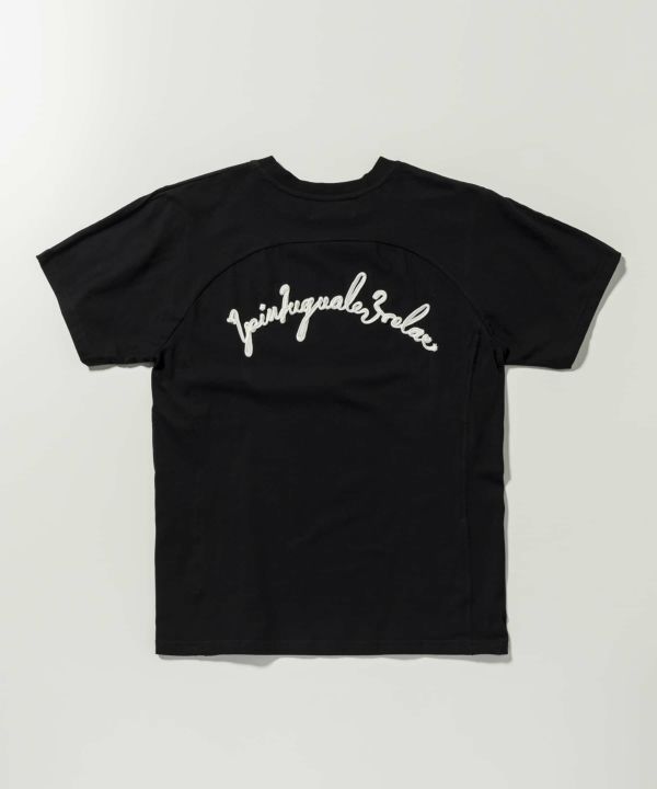 コード刺繍バックロゴ半袖Tシャツ / ust-23010 / ブラック