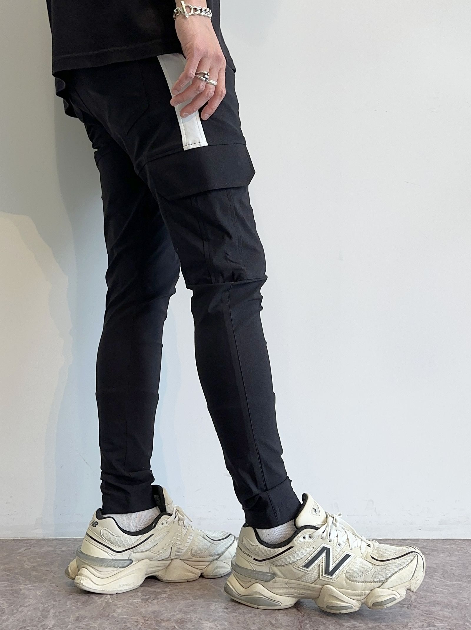 DARRELL CARGO PT / BASIC-ST-010 / ナイロン ラインカーゴパンツ / ブラック (2月下旬入荷予定)