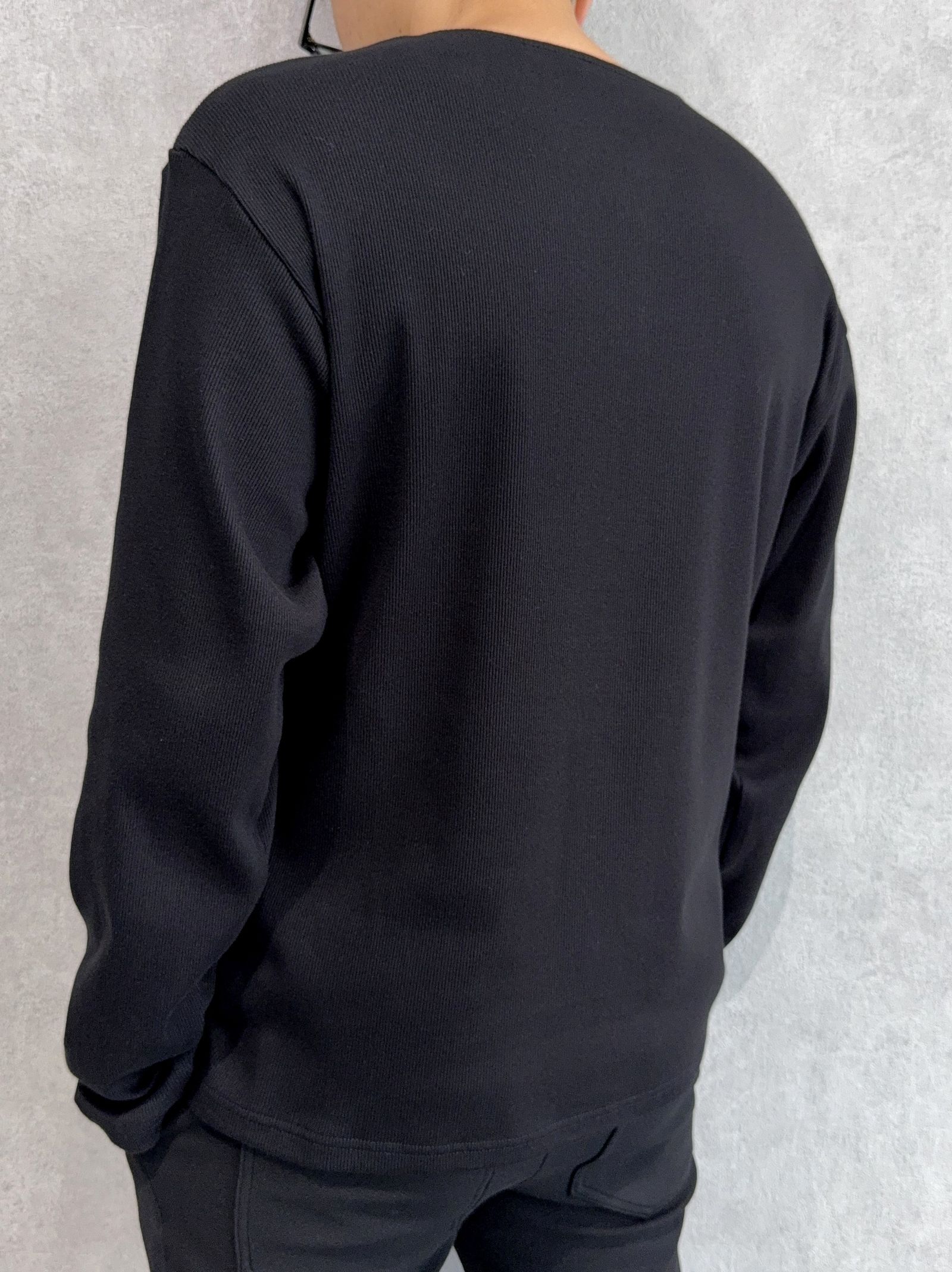 RIB HENRY LONGSLEEVE / RC41-T-005 / リブヘンリーネック長袖Tシャツ / ブラック