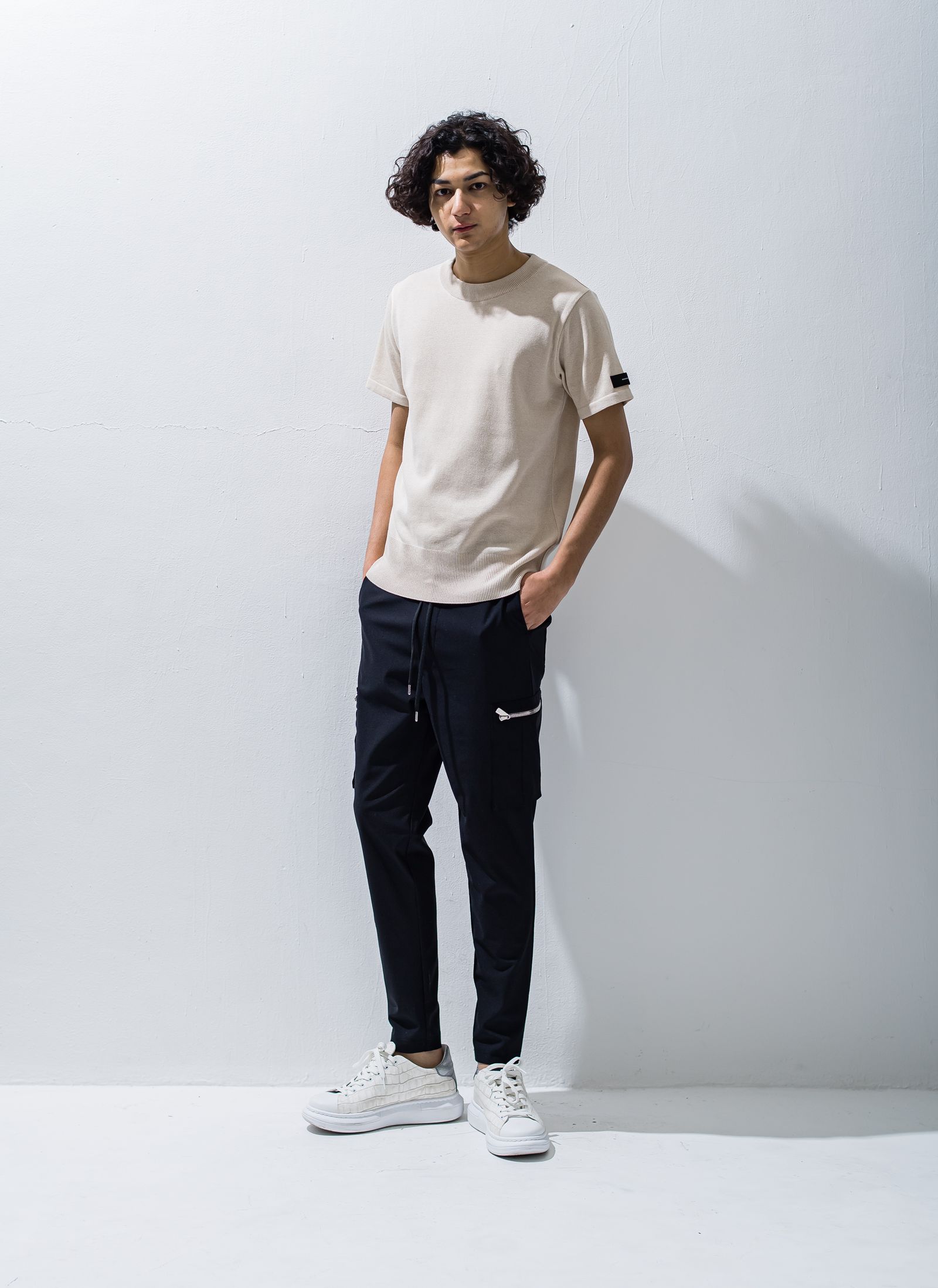 SILK HALF KNT / RC28-K-001 / 無地半袖サマーニット / ベージュ※