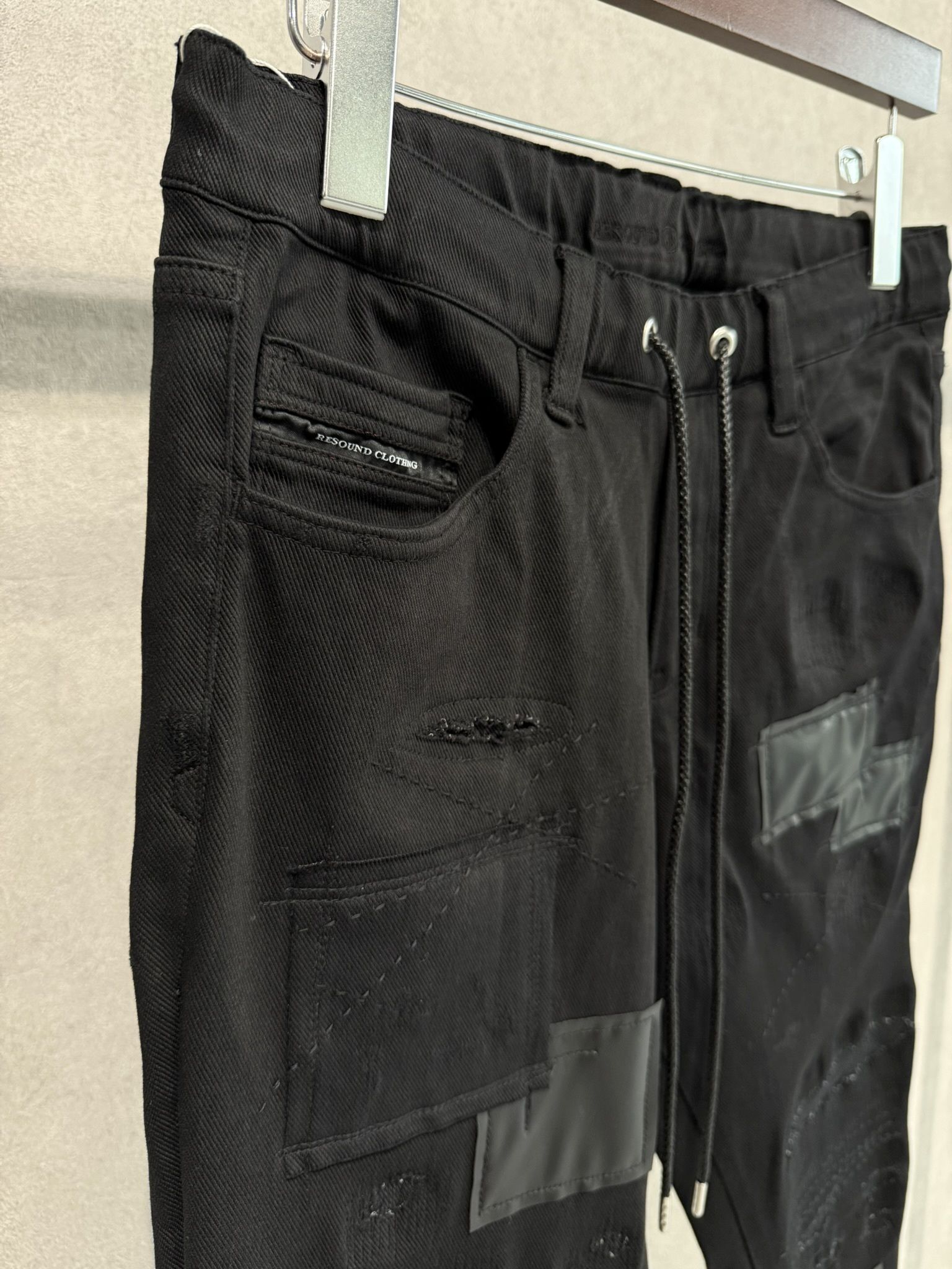 MICK DENIM JERSEY / BASIC-ST-020 / デニムジャージテーパードパンツ / ブラックリメイク