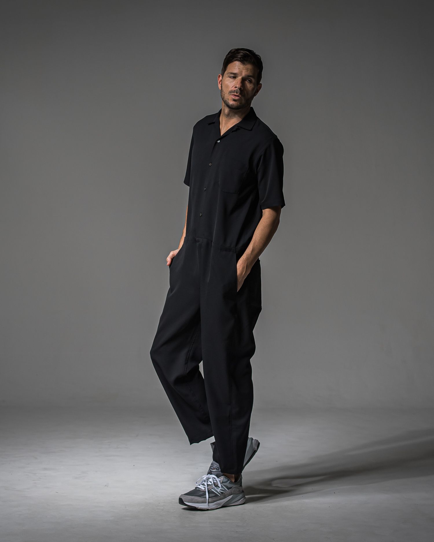 RAGE TWILL HALF ALL IN ONE / DP1-TN-001 / 半袖シャツオールインワン / ブラック (3月中旬入荷予定)