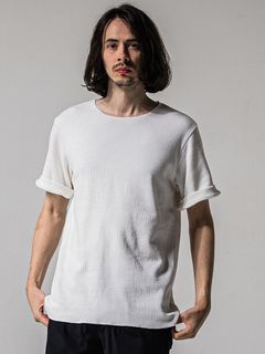 CUT OFF THERMAL TEE / RC39-T-003 / サーマルロールアップTシャツ / ホワイト (3月中旬入荷予定)