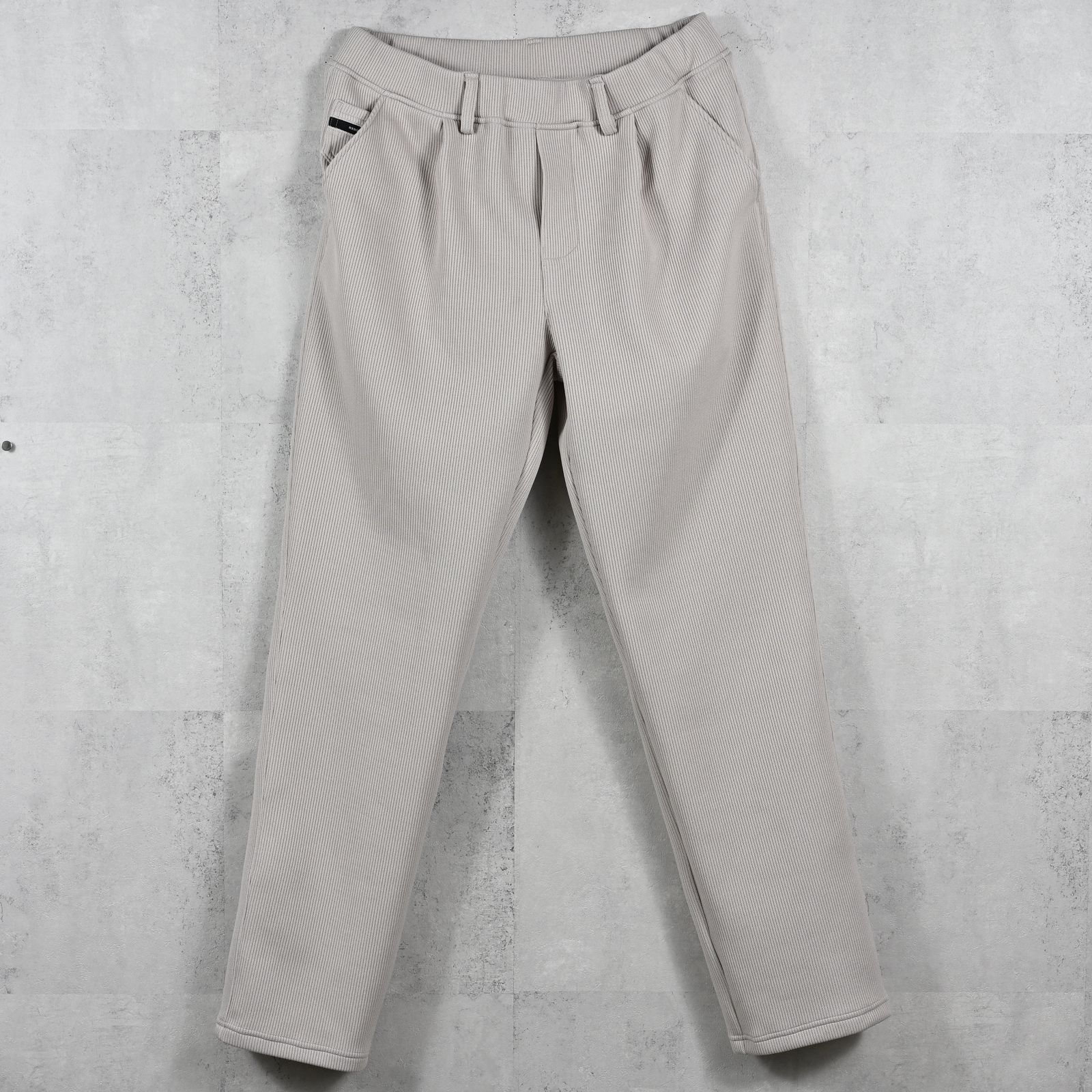 AZE WIDE TUCK PANTS / RC39-ST-016WT2 / 高機能畦編みニットワイドタックパンツ / グレージュ (1月中旬入荷予定)