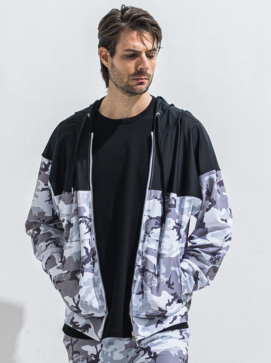 RUSH OVER ZIPUP HOODIE / RC40-C-001 / ラッシュガードパーカー / カモフラブラック (5月下旬入荷予定)