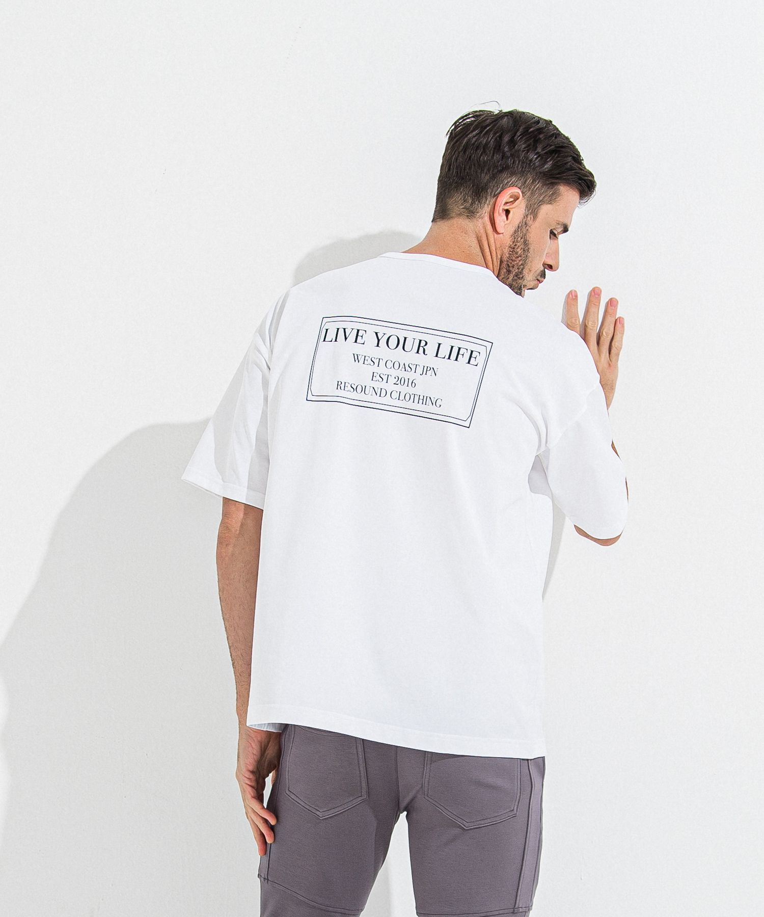 CREW OVER TEE / RC36-T-007 / バックプリントビッグTシャツ / ホワイト