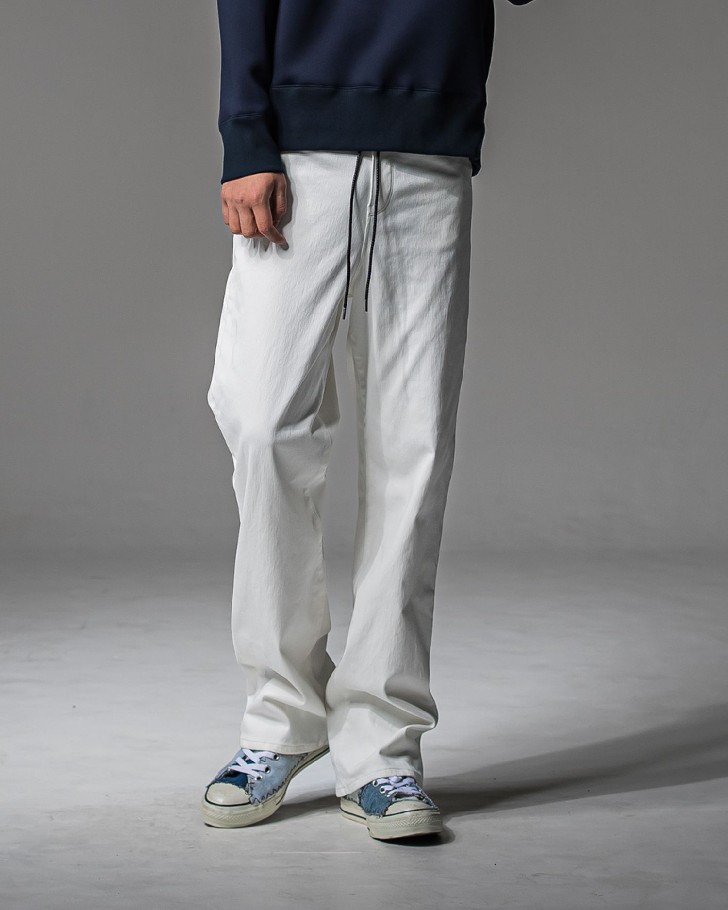 KING DENIM JERSEY / BASIC-ST-005 / デニムジャージ バギーワイドパンツ / ホワイト