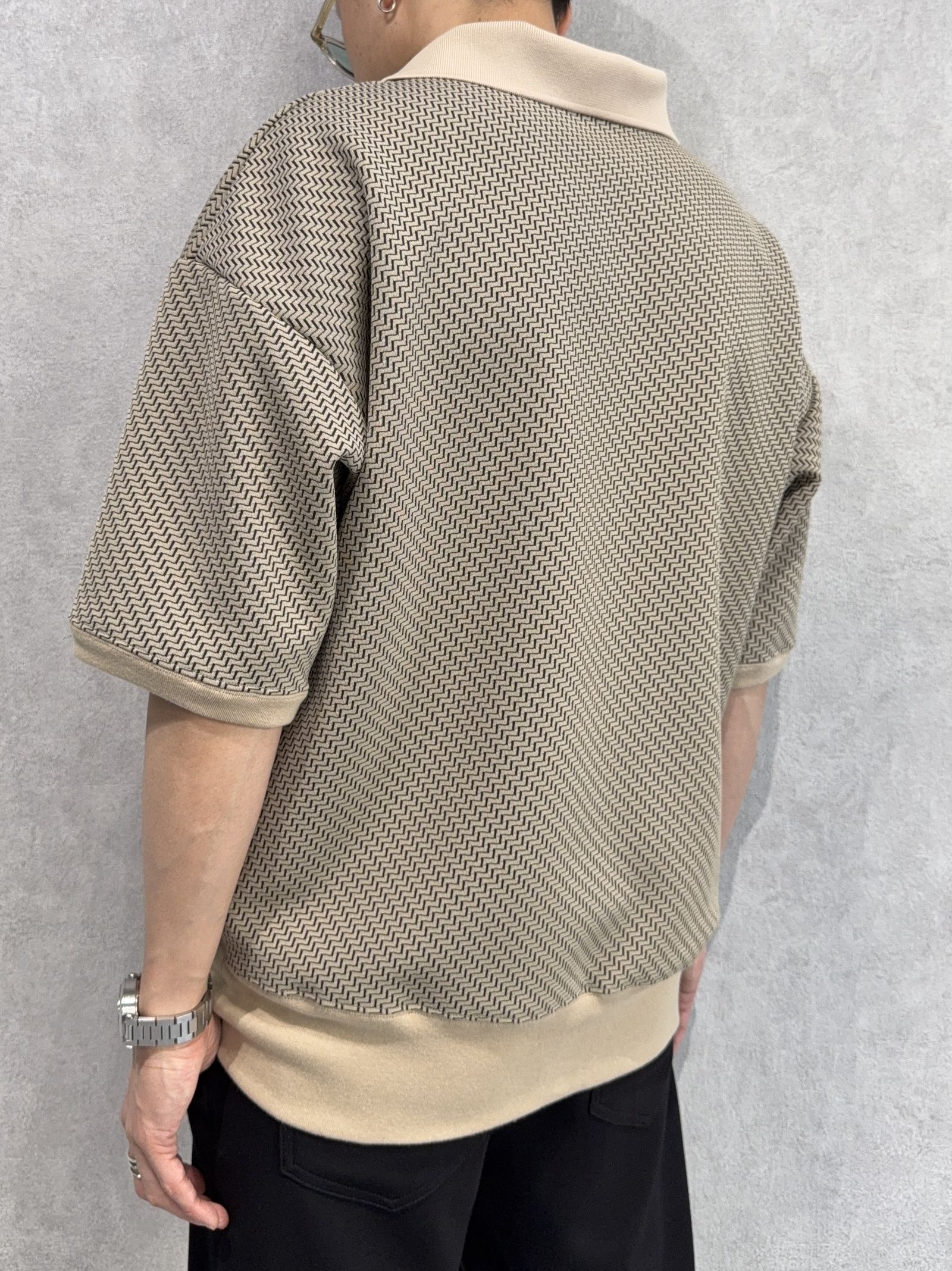 BLISTER POLO / DP1-T-005 / ブリスターニットスキッパーポロ / ベージュ