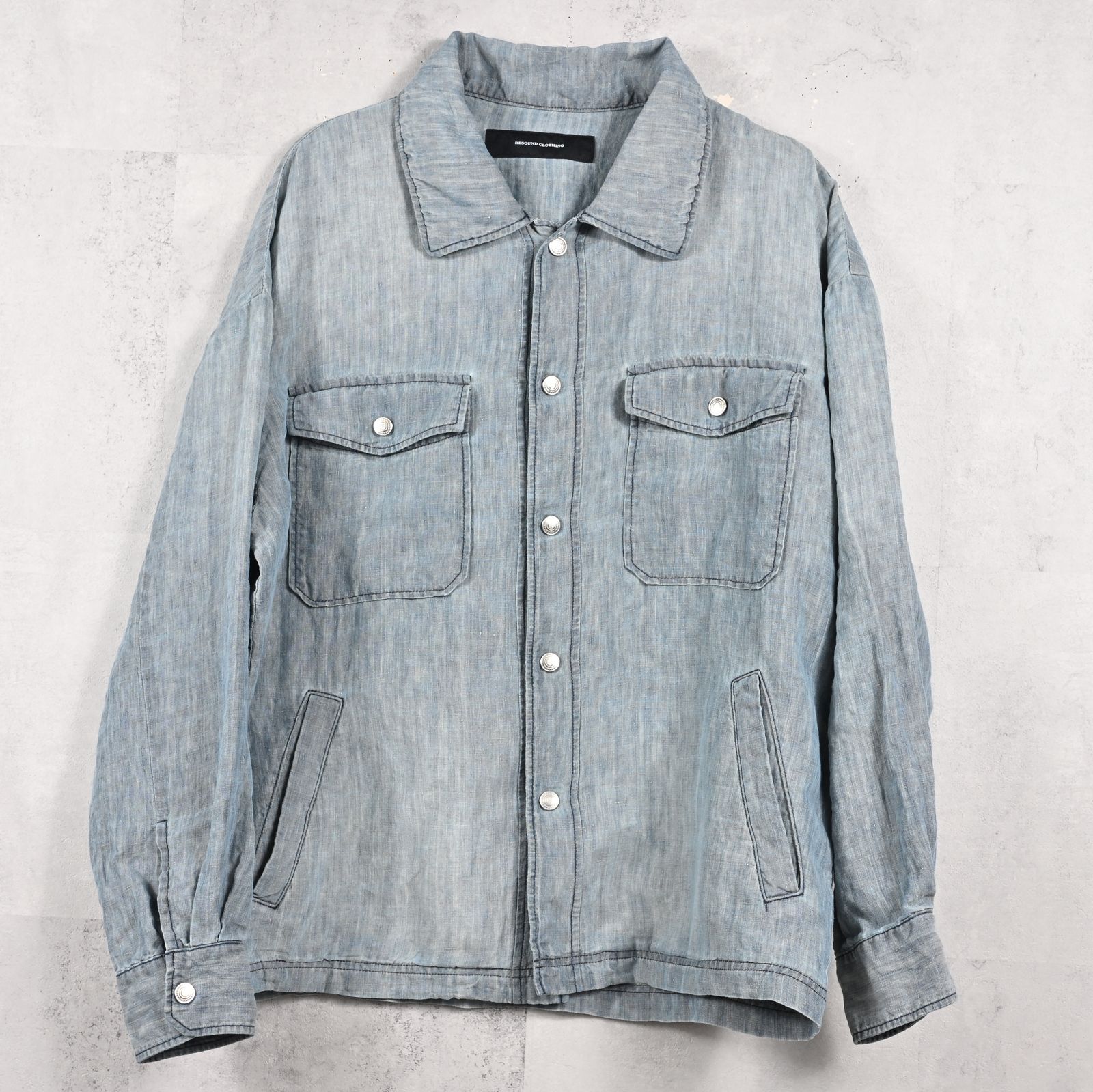 INDIGO LINEN JACK SHIRT / RC39-JK-007 / インディゴリネンシャツジャケット / ライトインディゴ (3月上旬入荷予定)
